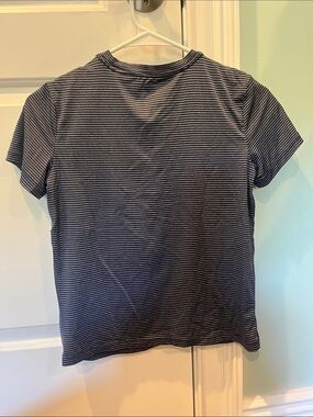 Navy and White Striped Short Sleeve Tee